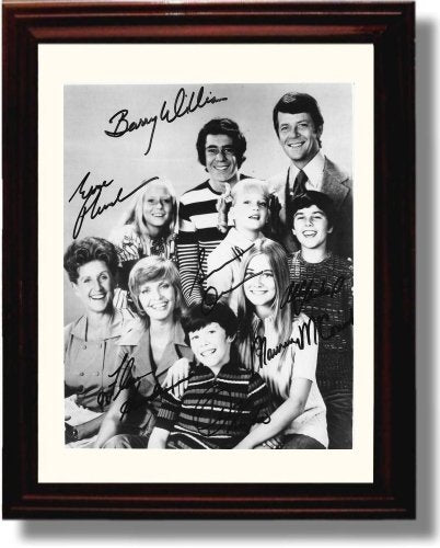 8x10 Framed Brady Bunch Autograph Promo Print - Brady Bunch Cast Framed Print - Television FSP - Framed   