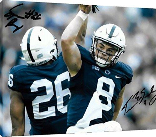 Floating Canvas Wall Art: Trace McSorley & Saquon Barkley - Penn State Autograph Print Floating Canvas - College Football FSP - Floating Canvas   
