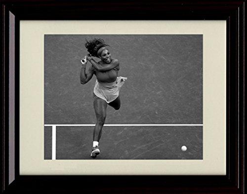 8x10 Framed Serena Williams Black & White 8x10 - Returning Serve Framed Print - Tennis FSP - Framed   