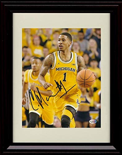 Framed 8x10 Charles Matthews - Bringing the Ball Up - Autograph Replica Print - Michigan Wolverines Framed Print - College Basketball FSP - Framed   