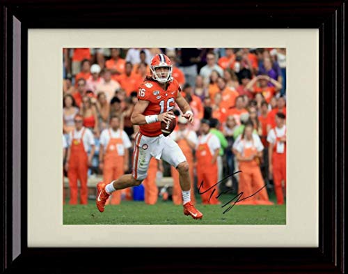Framed 8x10 Trevor Lawrence - On The Run - Clemson Tigers - Autograph Replica Print Framed Print - College Football FSP - Framed   