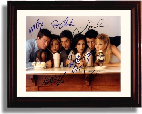 8x10 Framed Friends Autograph Promotional Print - Friends Cast Framed Print - Television FSP - Framed   