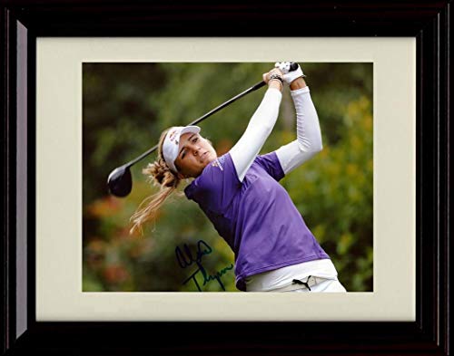Framed Lexi Thompson Autograph Replica Print - Chipping the Ball Framed Print - Golf FSP - Framed   