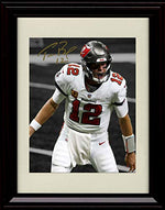 8x10 Framed Tom Brady Autograph Replica Print - Super Bowl QB Framed Print - Pro Football FSP - Framed   