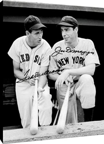 Ted Williams and Joe Dimaggio Floating Canvas Wall Art - HoF Batters Floating Canvas - Baseball FSP - Floating Canvas   