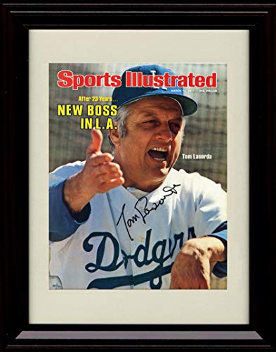 Framed 8x10 Tommy Lasorda - Dodgers SI Autograph Replica Print - HoF Manager Framed Print - Baseball FSP - Framed   
