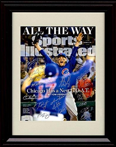 Framed 8x10 Anthony Rizzo and Kris Bryant SI Autograph Replica Print - 2016 Champs! - Team Signed Framed Print - Baseball FSP - Framed   