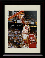 8x10 Framed Hakeem Olajuwan - Dunking - Houston Rockets - Autograph Replica Print Framed Print - Pro Basketball FSP - Framed   