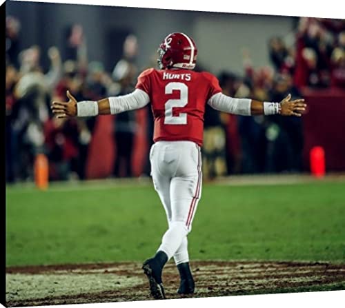 Jalen Hurts Floating Canvas Wall Art - Arms Extended - Alabama Floating Canvas - College Football FSP - Floating Canvas   