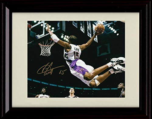 8x10 Framed Vince Carter - Dunking in Air - Toronto Raptors - Autograph Replica Print Framed Print - Pro Basketball FSP - Framed   