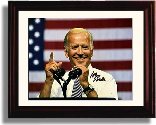 8x10 Framed President Joe Biden - American Flag - Autograph Replica Print Framed Print - History FSP - Framed   