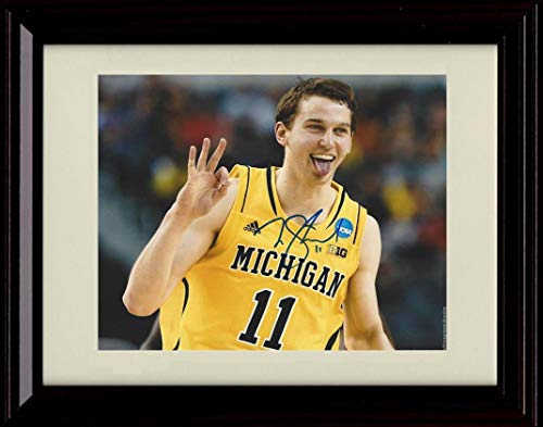 Framed 8x10 Nick Stauskas - Three Pointer - Autograph Replica Print - Michigan Wolverines Framed Print - College Basketball FSP - Framed   