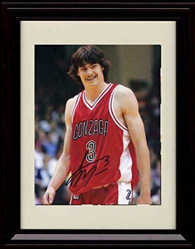 Framed 8x10 Adam Morrison - Gonzaga Bulldogs - Autograph Replica Print Framed Print - College Basketball FSP - Framed   