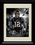 8x10 Framed Tom Brady Autograph Replica Print - NFC Evolution Framed Print - Pro Football FSP - Framed   