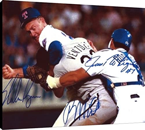 Nolan Ryan and Robin Ventura Floating Canvas Wall Art - The Fight Floating Canvas - Baseball FSP - Floating Canvas   