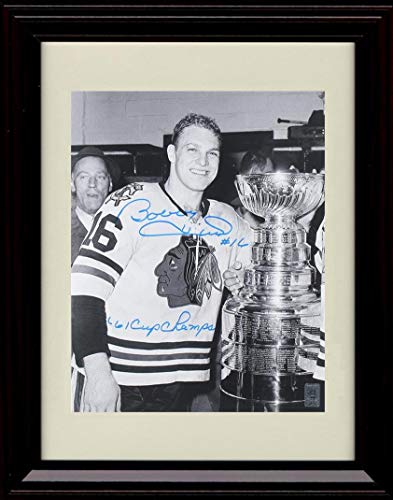 Unframed Bobby Hull - 1961 Champs - Chicago Black Hawks Autograph Replica Print Unframed Print - Hockey FSP - Unframed   