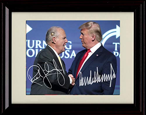 Framed Rush Limbaugh and Donald Trump Autograph Replica Print - Beacons of Democracy Framed Print - History FSP - Framed   