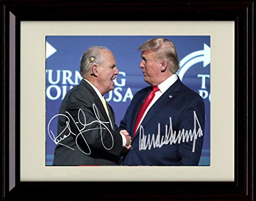 8x10 Framed Rush Limbaugh and Donald Trump Autograph Replica Print - Beacons of Democracy Framed Print - History FSP - Framed   
