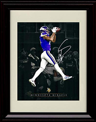 8x10 Framed Stefon Diggs - Jump Catch - Autograph Replica Print Framed Print - Pro Football FSP - Framed   