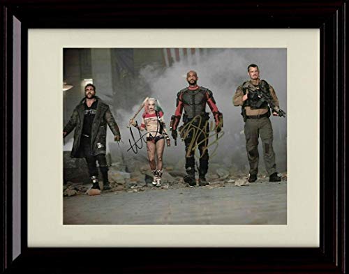 8x10 Framed Will Smith and Margot Robbie - Suicide Squad Autograph Replica Print Framed Print - Movies FSP - Framed   