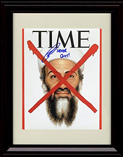 8x10 Framed Robert J O'Neill - Never Quit Time Magazine - Autograph Replica Print Framed Print - History FSP - Framed   