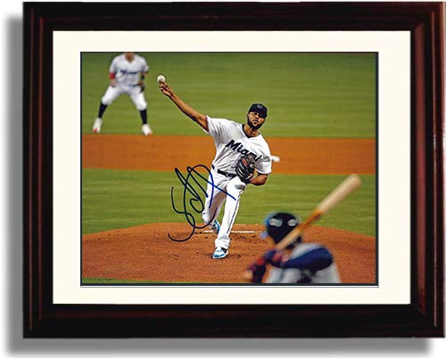 Framed 8x10 Sandy Alcantara"Making the Pitch" Autograph Replica Print Framed Print - Baseball FSP - Framed   
