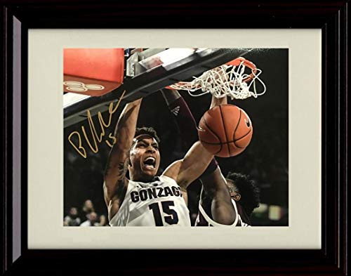 Framed 8x10 Brandon Clarke - Slam Dunk - Autograph Replica Print - Gonzaga Bulldogs Framed Print - College Basketball FSP - Framed   