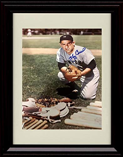 Framed 8x10 Yogi Berra Autograph Replica Print - HoF Catcher Framed Print - Baseball FSP - Framed   