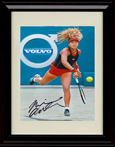 Framed Naomi Osaka Autograph Replica Print - Serving Framed Print - Tennis FSP - Framed   