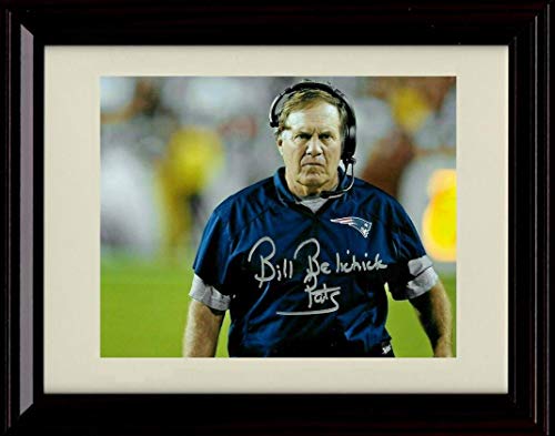 8x10 Framed Bill Belichick - Coach - Autograph Replica Print Framed Print - Pro Football FSP - Framed   