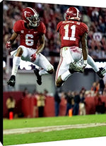 Henry Ruggs And DeVonta Smith Floating Canvas Wall Art - Double Jump - Alabama Floating Canvas - College Football FSP - Floating Canvas   