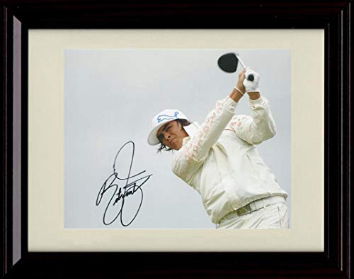 Framed Rickie Fowler Autograph Replica Print - Eyeing the Ball Framed Print - Golf FSP - Framed   