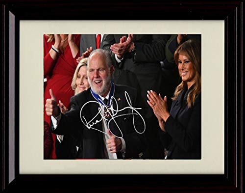 8x10 Framed Rush Limbaugh Autograph Replica Print - Medal of Freedom Framed Print - History FSP - Framed   