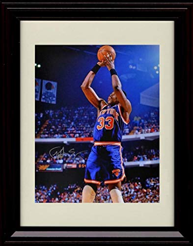 Framed Patrick Ewing - Shooting - New York Knicks - Autograph Replica Print Framed Print - Pro Basketball FSP - Framed   