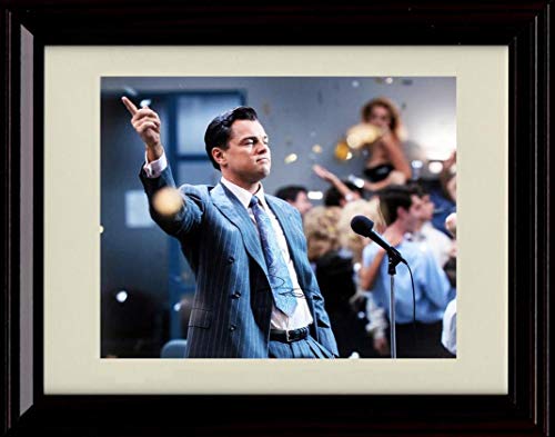 8x10 Framed The Wolf of Wall Street - Leonardo DiCaprio Autograph Replica Print Framed Print - Movies FSP - Framed   