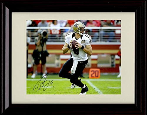 16x20 Framed Drew Brees - Catch - Autograph Replica Print Gallery Print - Pro Football FSP - Gallery Framed   
