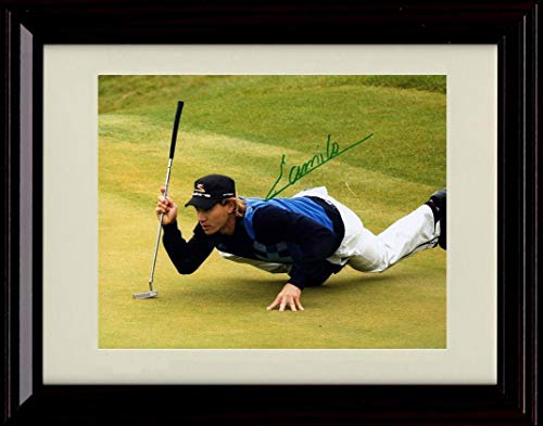 Framed Camilo Villegas Autograph Replica Print - Judging the Putt Framed Print - Golf FSP - Framed   