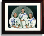 8x10 Framed Neil Armstrong, Michael Collins, Buzz Aldrin Autograph Promo Print - Apollo 11 Team Members Framed Print - History FSP - Framed   