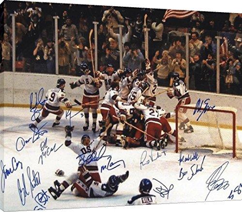 Canvas Wall Art:   Miracle on Ice 1980 US Olympic Hockey Team Autograph Print Canvas - Hockey FSP - Canvas   