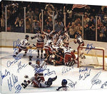 Floating Canvas Wall Art:   Miracle on Ice 1980 US Olympic Hockey Team Autograph Print Floating Canvas - Hockey FSP - Floating Canvas   