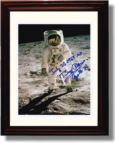 8x10 Framed Buzz Aldrin Autograph Promo Print - Man on the Moon Sunday, July 20, 1969 Framed Print - History FSP - Framed   