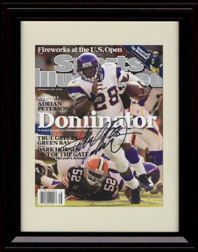Framed Adrian Peterson - Minnesota Vikings - SI Autograph Promo Print Framed Print - Pro Football FSP - Framed   