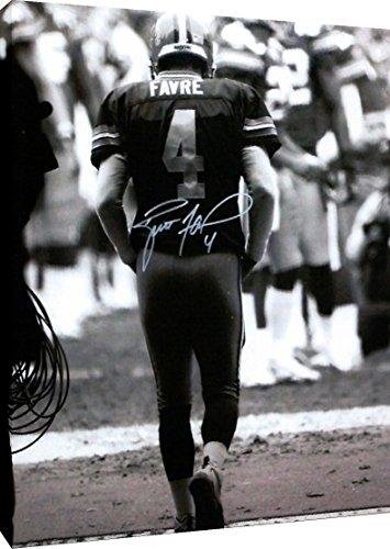 Floating Canvas Wall Art:   Brett Favre B&W  Packers Autograph Print Floating Canvas - Football FSP - Floating Canvas   