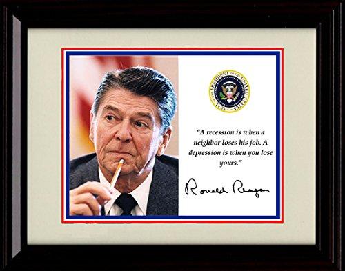 8x10 Framed Ronald Reagan Autograph Promo Print - Quote Framed Print - History FSP - Framed   