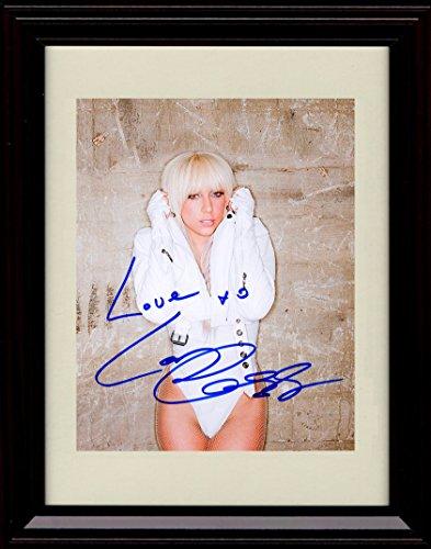8x10 Framed Lady Gaga Fur Coat Autograph Promo Print Framed Print - Music FSP - Framed   