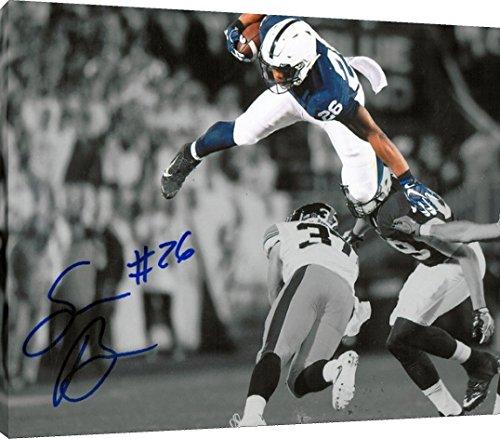 Photoboard Wall Art:   Saquon Barkley - Penn State "The Leap" Autograph Print Photoboard - College Football FSP - Photoboard   