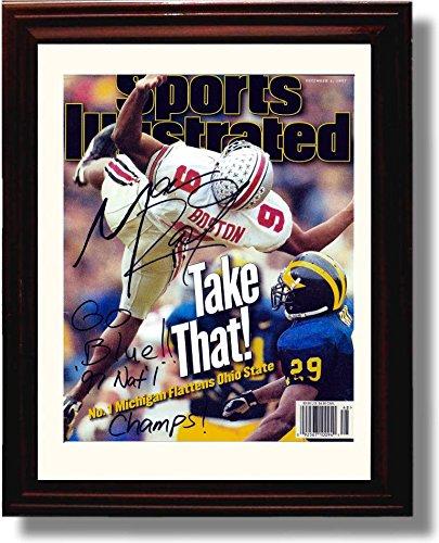 Unframed Michigan Wolverines - "Take That! No. 1 Michigan Flattens Ohio State" Marcus Ray 1997 Unframed Print - College Football FSP - Unframed   