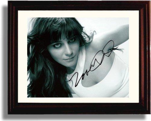 8x10 Framed Zooey Deschanel Autograph Promo Print - Landscape Framed Print - Television FSP - Framed   