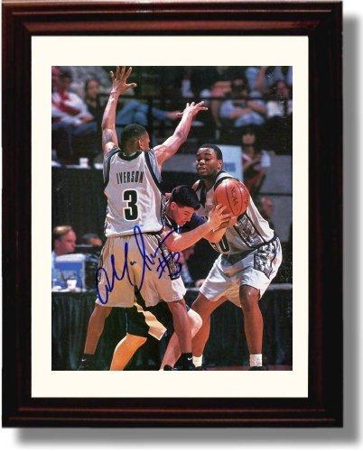 Framed 8x10 Allen Iverson Autograph Promo Print - Georgetown Hoyas Framed Print - College Basketball FSP - Framed   