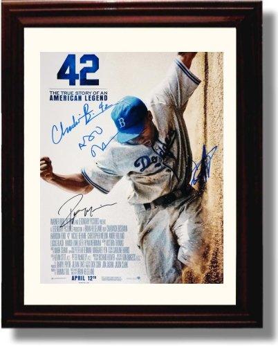 8x10 Framed Jackie Robinson Autograph Promo Print - 42 Cast Framed Print - Movies FSP - Framed   